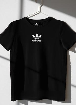 Женская футболка оверсайз oversize adidas адидас черная1 фото