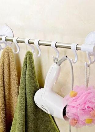 Тримач для рушників з гачками hanging rod hook towel «new-store»