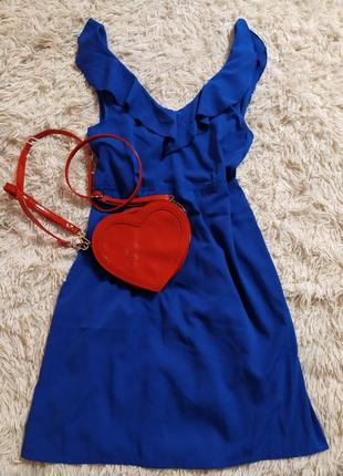 Плаття з воланами відкрита спинка насиченого кольору № 72