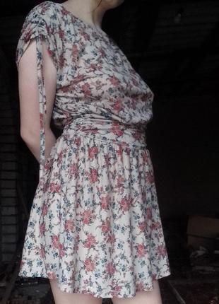 Платье с резинкой на талию платье с цветами милое платье мода женские вещи2 фото