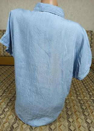 Свободная джинсовая рубашка женская в идеале лиоцелл.3 фото