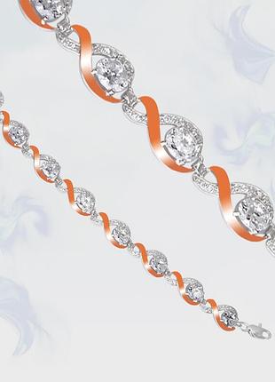 Браслет из серебра с золотыми вставками