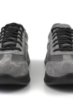 Мужские кроссовки серые кожаные замшевые вставки обувь больших размеров 46 47 48 rosso avangard dolga grey bs4 фото
