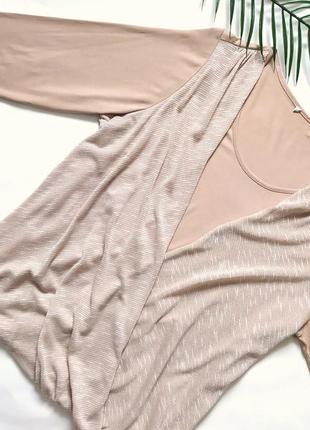Реглан блуза трикотажный с полочками на запах, на резинке, укороченый рукав 3/4, лонгслив2 фото