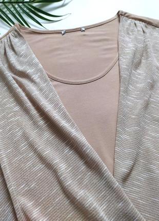 Реглан блуза трикотажный с полочками на запах, на резинке, укороченый рукав 3/4, лонгслив6 фото
