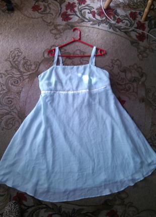 Ніжний,"шифоновий" сарафанчик-сукня з підкладкою,кольору тіффані,20-24р,німеччина4 фото