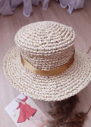 Шляпа шляпка соломенная панама канотье2 фото