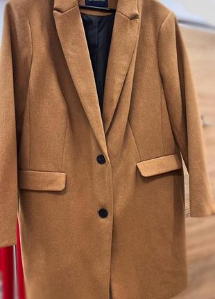 Пальто оверсайз бойфренд  женское коричневое классное деми новое от kiabi eco conception