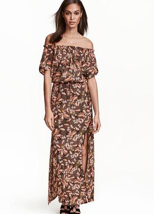 Сукня максі h&m  з віскози з відкритими плечима