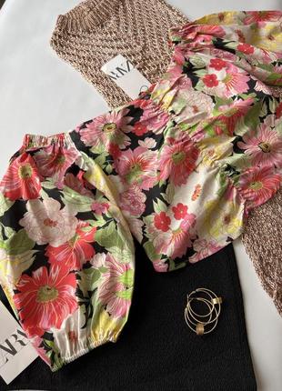 Блуза в цветочный принт от zara1 фото