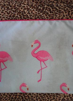 Пляжное полотенце 140х70см розовый фламинго2 фото