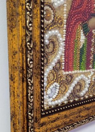 Икона св. вмч. пантелеймон целитель вышита чешским бисером