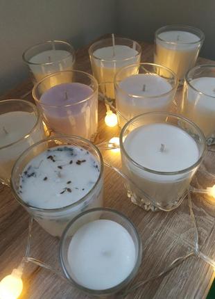 Соєві свічки 100 мл, ароматичні і без аромату1 фото