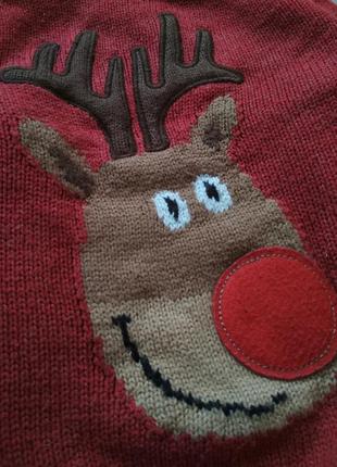 Стильный новогодний свитер с оленем 92-98см 2-3г. tu2 фото