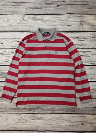 Vintage polo ralph lauren striped rugby shirt кофта