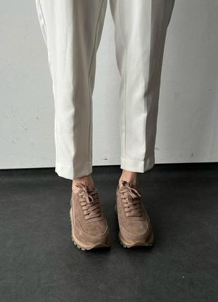 Кеди кросівки натуральна шкіра замша на высокой подошве трендовые кеды мокасины слипоны сліпони кеди бежевые коричневые трендовые