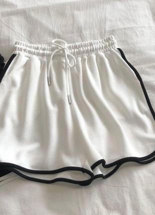 Женские летние короткие шорты на резинке с разрезами (черный, молоко, меланж); размер: 42-44, 44-464 фото