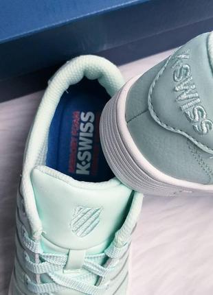 K-swiss оригинал кожаные мятные, светло-голубые кеды кроссовки5 фото