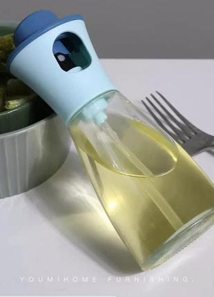 Бутылочка стеклянная со спреем для пищевых жидкостей (масло, уксус) 200мл9 фото
