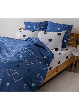 Постельное белье  теп happy sleep navy blue love 31