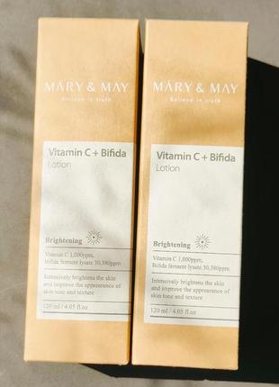 Лосьйон з біфідобактеріями та вітаміном с mary & may vitamin c + bifida lotion1 фото