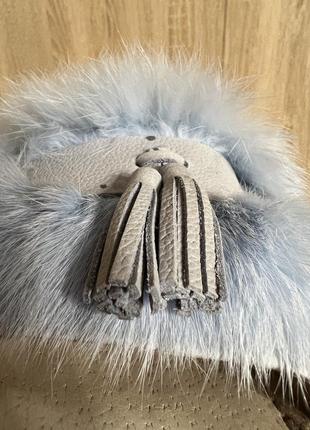 Nessi польша натуральная кожаные шлепанцы босоножки шлепки сабо с мехом с мехом8 фото