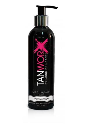 Sale — зволожувальний автозасмага для обличчя й тіла tanwork self tanning lotion — fair to medium 200ml