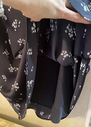 Фирменная сатиновая миди юбка в бельевом стиле цветочный принт атласная5 фото