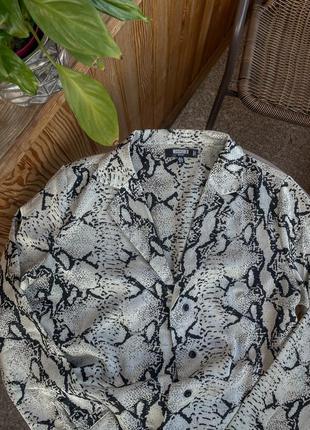 Рубашка/блуза оверсайз в зміїний принт