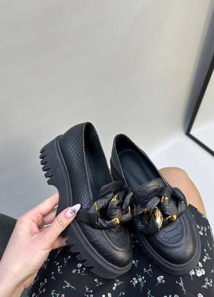 Стильные туфли лоферы из натуральной итальянской кожи и замша женские2 фото