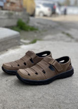 Чоловічі сандалі шкіряні літні оливкові мужские сандали кожаные летние оливковые розміри 39-453 фото