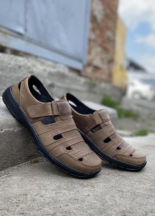 Чоловічі сандалі шкіряні літні оливкові мужские сандали кожаные летние оливковые розміри 39-454 фото