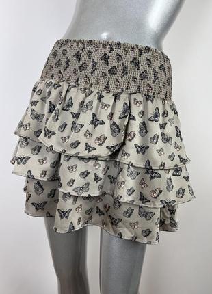 🖤красивая юбка на резинке с воланами s