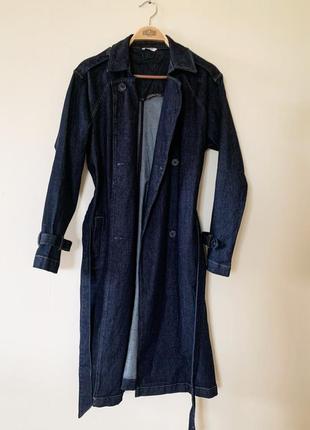 Длинный джинсовый двухборотный тренч макси пальто orsay 🔥8 фото