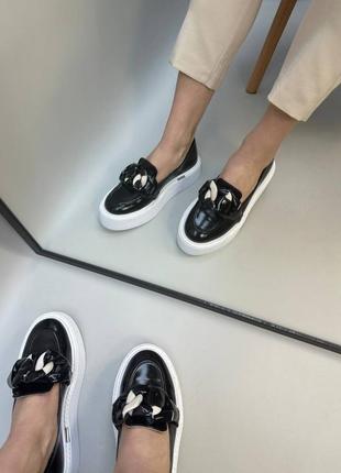 Стильные туфли лоферы из натуральной итальянской кожи и замша женские3 фото