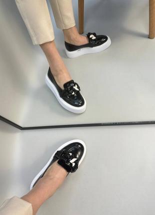 Стильные туфли лоферы из натуральной итальянской кожи и замша женские4 фото