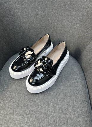 Стильные туфли лоферы из натуральной итальянской кожи и замша женские6 фото