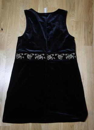 Бархатное платье бархатное divided h&amp;m vibrage retro винтажное ретро с вышивкой цветочное2 фото