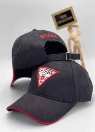 Кепка чорна жіноча чоловіча в стилі guess бейсболка гес унісекс люкс якість