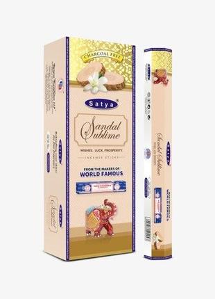 Натуральные пыльцевые благовония очищенный сандал сатья sublime sandal satya 20 шт