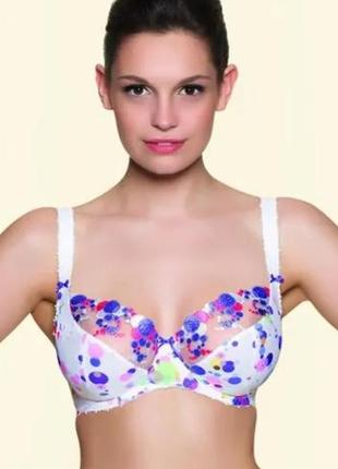 70dd игривый легкий бюстгальтер балконет мягкая чашка в горошек с вышивкой freya frankie