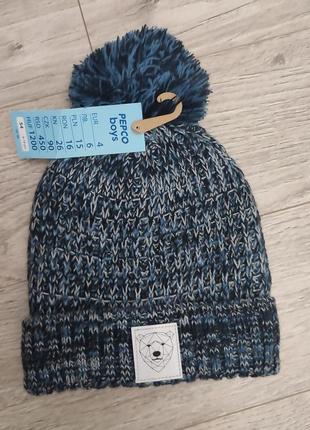 Тепленька шапка для хлопчика на флісі