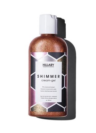 Шиммер крем-гель hillary shimmer cream-gel + парфумований скраб для тіла hillary perfumed oil scrub flowers2 фото