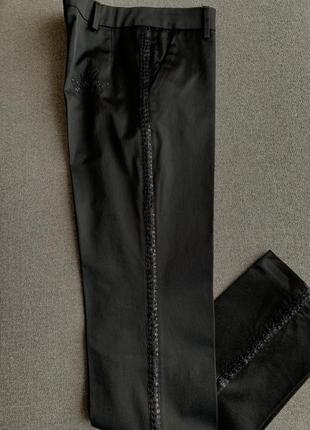 Штани richmond, оригінал xxs, xs, важкий атлас.  лампаси, логотип викладено стразами