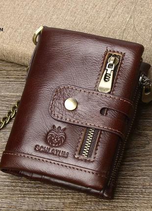 Мужской кошелек из натуральной кожи. кожаный кошелек мужской портмоне из кожи коричневый1 фото