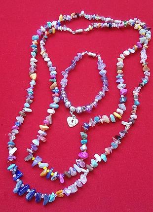 Набір намист і браслетика з натуральних самоцвітів для всіх знаків зодіаку