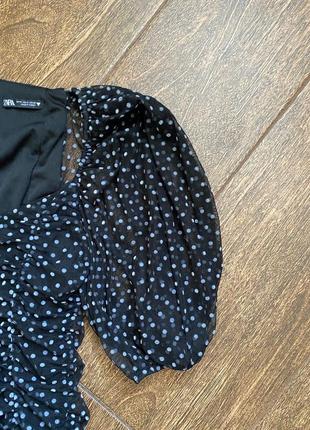 Классное мини платье в горошек 9