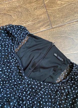 Классное мини платье в горошек 10