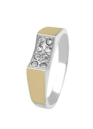 Кольцо серебряное с золотом изящность 0206.10к, 15 размер