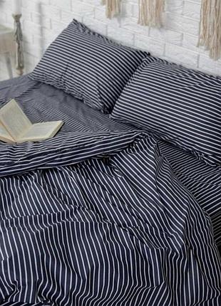 Євро пододеяльник 200х220 полоски черный бязь голд люкс виталина